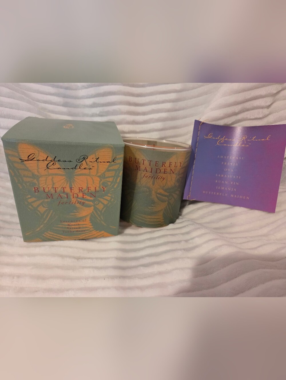 Illuminations Goddess Ritual Candles Fertility Scented Candle - Green Gold